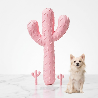 Zolenitacosh Indestructible Dog Chew Toy for Aggressive Chewers - Durable Natural Rubber Cactus Shape - Tough Dental Cleaning Toy & Interactive Training Tool for Medium to Large Dogs