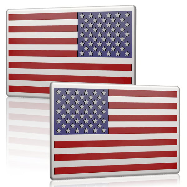Shopkijibae® 3D American Flag Emblem Decal - Aluminum Alloy Material (Not Plastic)