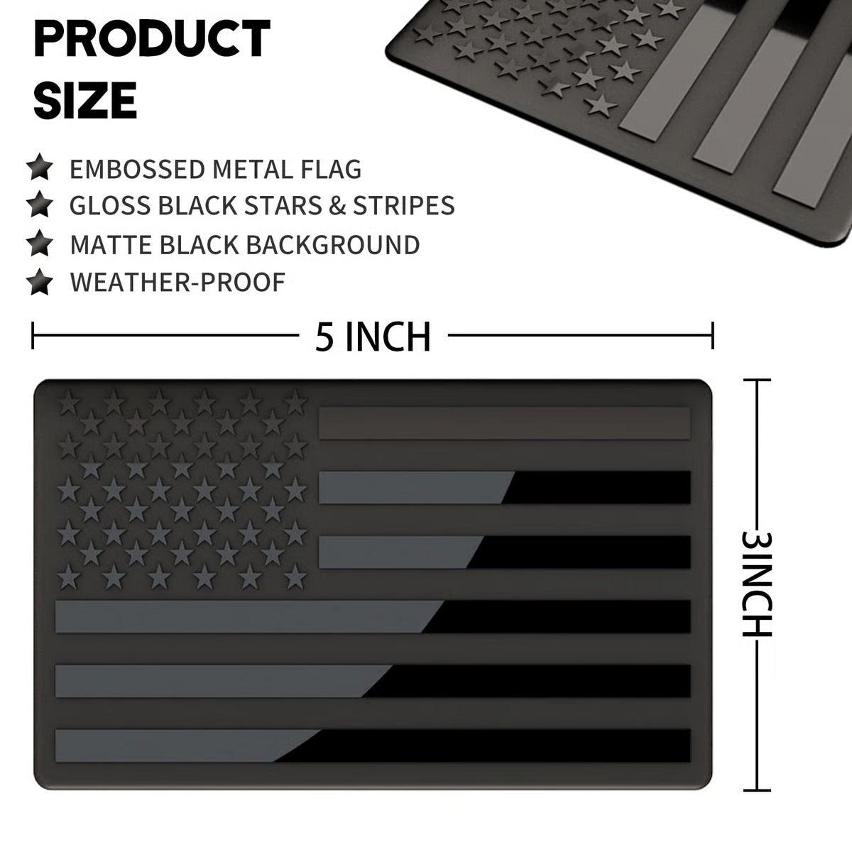 Shopkijibae® 3D American Flag Emblem Decal - Aluminum Alloy Material (Not Plastic)