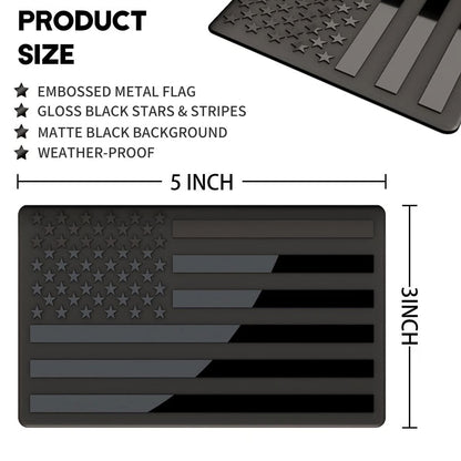 Shopkijibae® 3D American Flag Emblem Decal - Aluminum Alloy Material (Not Plastic)