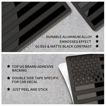 Shopkijibae® 3D American Flag Emblem Decal - Aluminum Alloy Material (Not Plastic)
