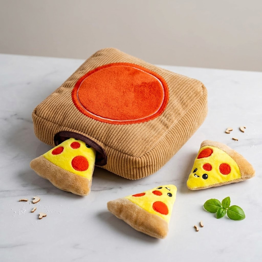 Zolenitacosh Interactive Dog Puzzle Burrow Toy: Crinkle & Squeak Hide-and-Seek Plush Set for Mental Stimulation, Enrichment Foraging Toy for Treats and Fetching